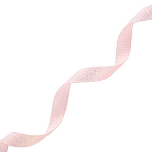 Morex Ribbon Dazzle Glitter Grosgrain Ribbon, 3/8-Inch by 8-Yard, Light Pink, lt. Pink (99002-117)
