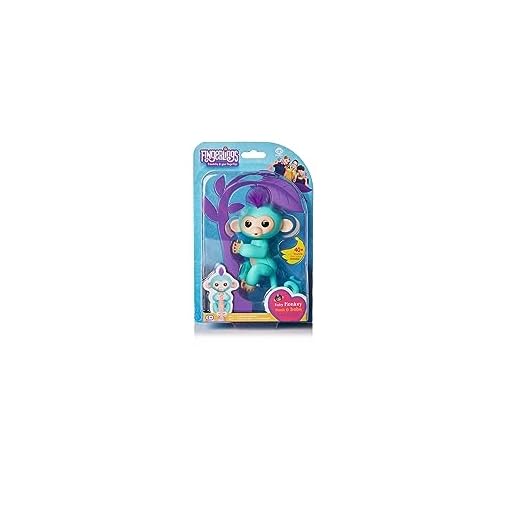 WowWee - Fingerlings Interactivo bebé mono, Turquesa (3706)