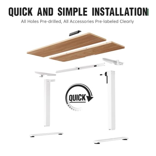 Image of Veken 47.2 Inch Large Electric Standing Desk, Gaming Table, Nature