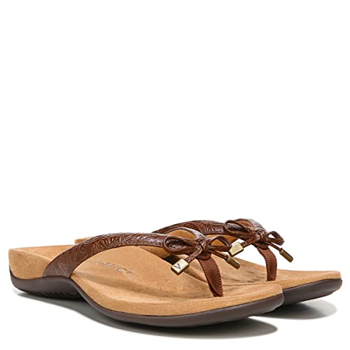 Vionic Women's Rest Bella Toe Post Sandal- Supportive Ladies Orthotic Sandals That Include Vio Motion Technology With Arch Support Brown Floral Embs 9.5 Narrow #TOP1