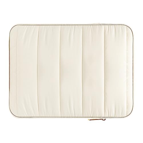 MoKo 9-11 Inch Tablet Sleeve Case, Portable Puffy iPad Bag Fit with iPad air 5 10.9"2022, iPad Pro 11 2021-2018, iPad 9/8/7th Gen 10.2, Tab S8 11"/Tab A 10.1, Vertical iPad Travel Case, Milky White