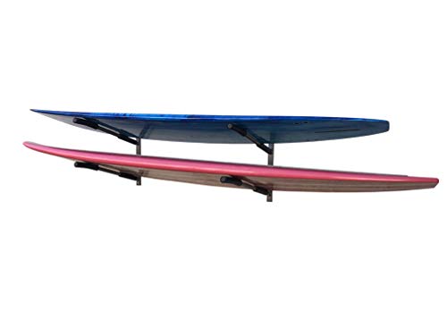 Glacik Universal Wall Mount Rack Storage with Padded Arms for 2 SUP Paddle