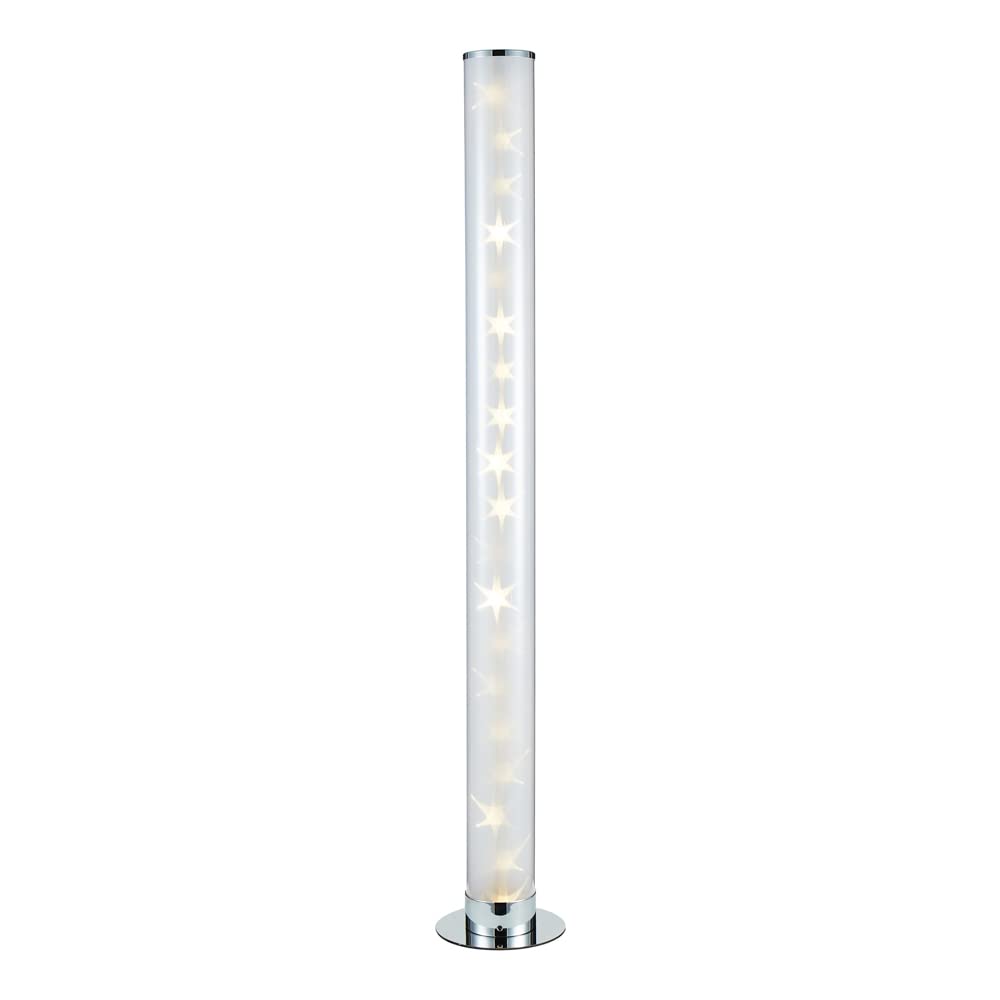 LITECRAFT Glow Galaxy Floor Lamp Cylinder Colour Changing LED Base - Chrome