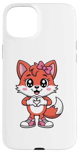 Cute Red Fox Coquette Bow Retro Red Fox Kids Girls �X�}�z�P�[�X iPhone 15 Plus �p