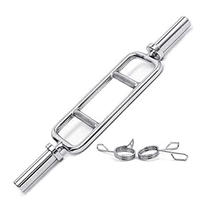 Lions Olympic Bars – 5ft Straight EZ Curl Barbell Bar, Dumbbells Handles, Tricep Trap Bar, Knurled Grips with Spring Collars, Ideal for Home Gym Weightlifting Bodybuilding Strength Training Fitness Exercise