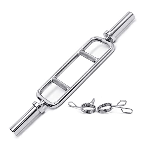 Lions Olympic Bars - 5ft Straight EZ Curl Barbell Bar, Dumbbells Handles, Tricep Trap Bar, Knurled Grips with Spring Collars, Ideal for Home Gym Weightlifting Bodybuilding Strength Training Fitness Exercise