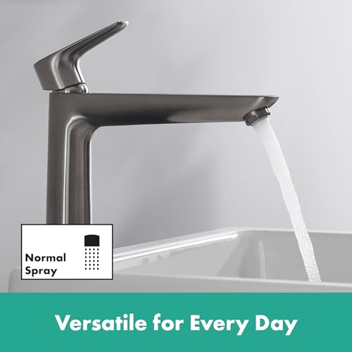 hansgrohe 71717340 Talis E Single-Lever Washbasin Mixer Tap 240 Without Drain Fitting Brushed Black Chrome, spout Height 240 mm - Image 3