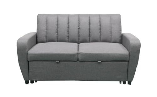 EASYMOBEL Sofá Cama Berlin - 155x86cm y Cama 172x155cm - Transformación Rápida, Diseño Elegante, Color Gris Claro