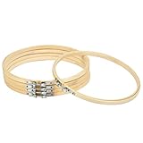 【Material ecológico】Aros de bordar circulares hechos de bambú natural duradero, con gran calidad flexible, difícil de romper, inodoro y ecológico.