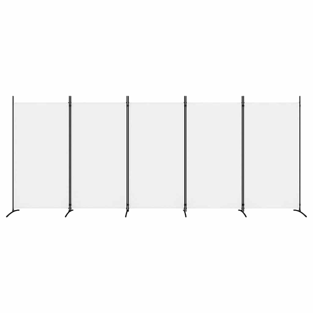 vidaXL Cloison de séparation 5 Panneaux Blanc 433x180 cm Tissu