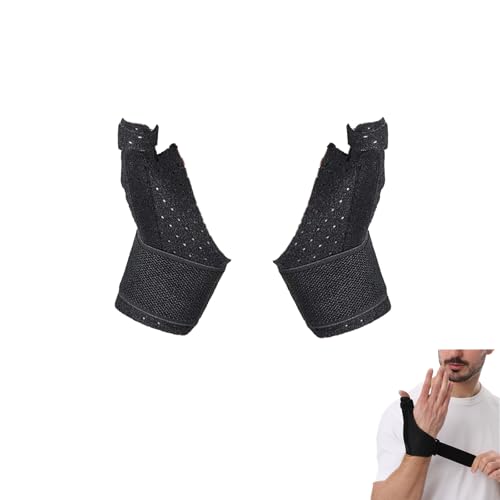 Fayemint 2 Pièces Protège Poignets, Bandage Protection de Poignets, Wrist Wraps, Pour Soulager la Douleur, l'arthrite, Bandage de Compression Réglable pour Poignet Gauche et Droit