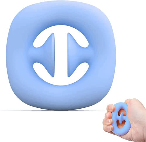 Snapper Fidget Toy, Finger Sensory Fidget Toy, Party Popper Noise Maker, Grab and Snap Hand Toy, Silicone Grip Ring Decompression Toys, Exercise Arm Muscles.(Blue)