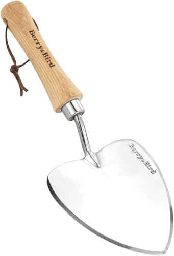 Berry&Bird Perennial Trowel, Oversized Garden Potting Trowels with Sharp Blade Wood Hand Shovel...