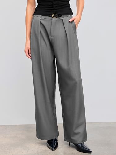 CIDER Mid Waist Solid Pocket Straight Leg Trousers with Belt2