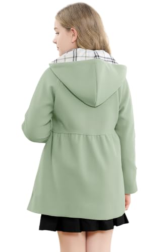 Image of Betusline Girls' Dress Coat, Kids Hoodie Wool Blend Coats Fall Winter Outerwear Peacoat,2-14 Years