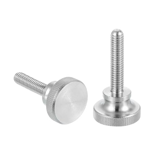 sourcing map Tornillos de pulgar moleteados M6 x 30 mm, tornillos de cabeza de diamante de acero inoxidable 304, pernos de cabeza moleteada métricos con perillas de agarre de hombro, sujetadores de