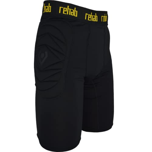 Rehab - Torwart Unterziehhose gepolstert - Kurze Protektionshose für Torhüter Underwear - Größe 128-XXL - schwarz Cover