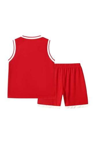 Image of Boys' Active Shorts Set 6 Pieces Athletic Jersey Tank Top and Basketball Shorts Set 4-12Y
