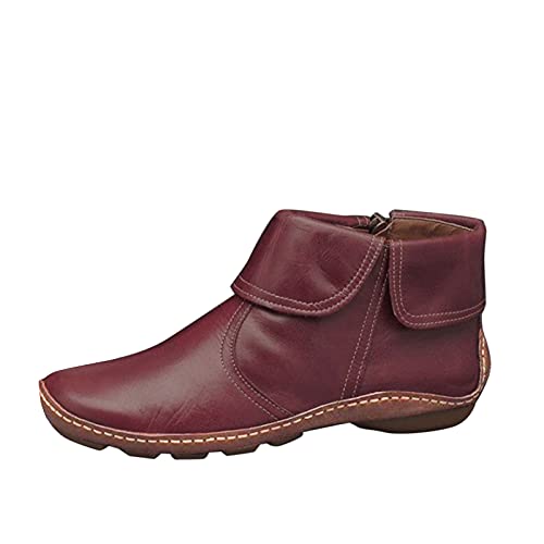 Botines modernos de tacón plano con cremallera
