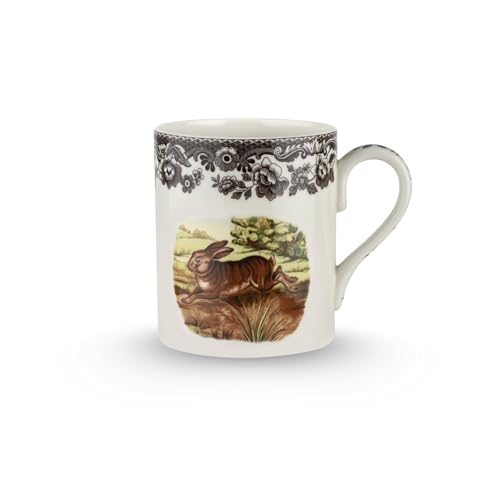 Spode Woodland Rabbit Mug 16 oz marrón/blanco
