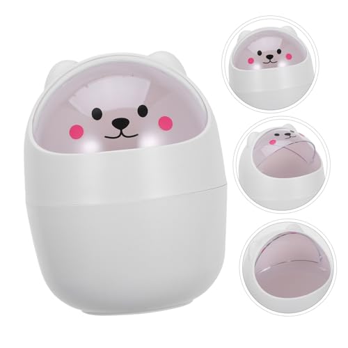 Mini caneca de basura rectangular blanca para escritorio miniatura 7