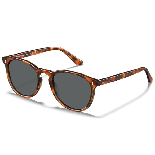 CARFIA Acetate Polarized Sunglasses for Men Trendy Retro Sun Glasses