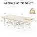 30.5'' Wide × 75'' Long Folding Stationary Massage Table with Backrest and Storage Space for Treatment Table Physical Therapy Table Spa Facial Bed, 6 Square legs, Metal Frame PU Leather - Beige Gray