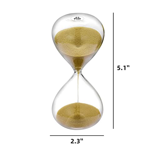 Cncj Sand Timer 45 Minute Hourglass, Gold Biloba Sand Clock thumb #6