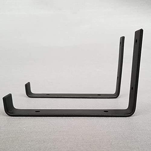 Support d'étagère en métal noir mat, équerre vintage rétro de qualité