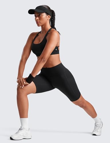 CRZ YOGA Women's Butterluxe Biker Shorts 8 Inches - High Waisted Side Pockets Workout Yoga Volleyball Buttery Soft3