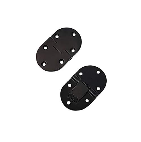 QCAA Solid Brass Butler Tray, Folding Table Hinge, 2-1/2" x 1-1/2" x 3.0 mm, Matte Black, 2 Pack, Made in Taiwan