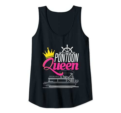 Womens Pontoon Queen - Funny Pontoon Boat Pontooning Party Boat Tank Top