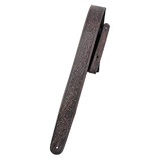 Walker & ‿Williams LIF-03 Sangle rembourrée pour guitare Marron foncé avec outils en chêne - Les Beatles, Paul McCartney, John Lennon, RIngo Starr, George Harrison Walker & ‿Williams LIF-03 Sangle rembourrée pour guitare Marron foncé avec outils en chêne – Image 2