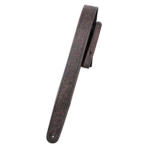 Walker & ‿Williams LIF-03 Sangle rembourrée pour guitare Marron foncé avec outils en chêne - Les Beatles, Paul McCartney, John Lennon, RIngo Starr, George Harrison Walker & ‿Williams LIF-03 Sangle rembourrée pour guitare Marron foncé avec outils en chêne – Image 3