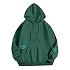 Generisch Letter Print Long Sleeve Hoodies with Pockets, Green, M #4