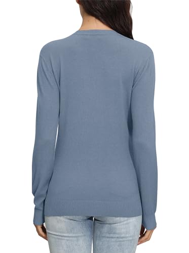 Image of EXCHIC Women's Long Sleeve V-Neck Casual Sweaters Fall Classic Soft Knit Top 2026 Fit Basic Pullover Tops