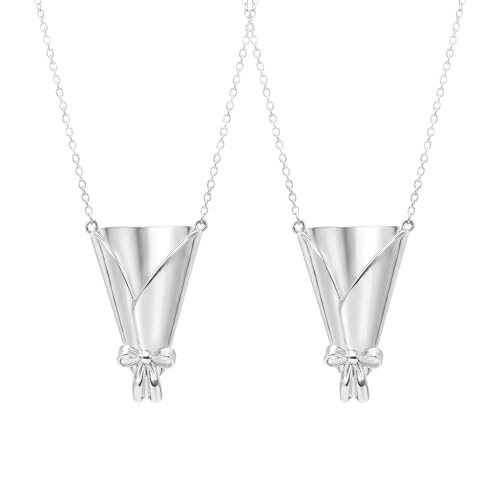 Mkrx3 DIY Bouquet Necklace 2pcs Wearable Mini Vase Pendant Necklace