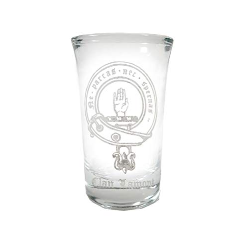 Lamont Scottish Family Clan Crest Shot Glass 2oz - Free Personalized Engraving