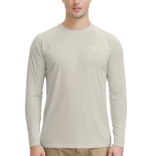 Opiniones de Ropa de natación con protección solar disponible en línea. 43 MOHEEN - playera de manga larga para hombre, con protección solar UPF 50+, secado rápido, para senderismo, pesca, natación, talla M-3XL, Gris,claro, Large