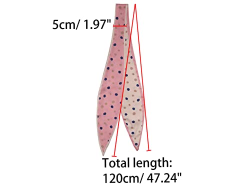 Allegra K Women Polka Dot Print Small Skinny Scarf Sharp Neck Scarves Double-Sided Long Neckerchief3