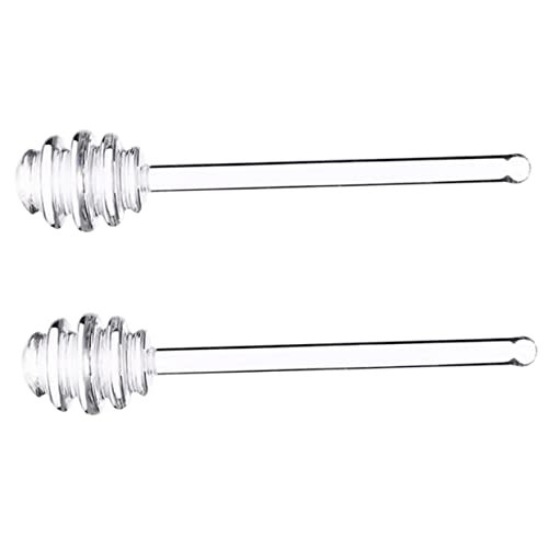 BEBEMOKO 2個実用的で魅力的な蜂蜜?拌棒 濃厚シロップや蜂蜜をこぼさずしっかり掬えるデザイン 食品 なプラスチック製 バイキングやカフェ