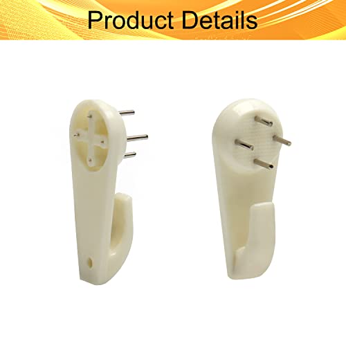 Image of Picture Hangers Ceiling Hooks Professional Photo Frame Hooks Kit with Nails for Hanging Plants Mugs Wind Chimes Utensils White 20PCS