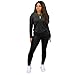 Nimsruc Two Piece Outfits For Women Lounge Casual Jogging Suit Sweatsuits Sets Matching Athletic Clothing Fashion Tracksuit Black XL