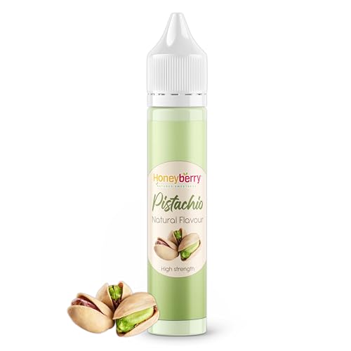 HONEYBERRY Aroma Natural Alimentario – Esencia Líquida Altamente Concentrada para Repostería, Postres, Bebidas y Cocina – Sin Aditivos Artificiales (30ml, Pistacho)