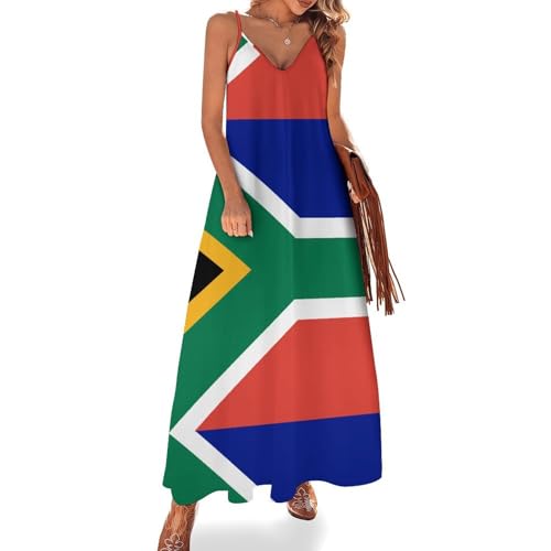 Flag of South Africa Women Summer Lace Midi Dress Corset Smocked Flowy A Line Beach Wedding Guest Dresses 2XL