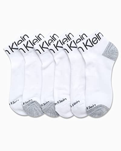 Image of Calvin Klein Quarter Socks for Women - 6 Pack Cushioned Ankle Socks - Quarter Cut, Breathable, Lightweight, Athletic Design