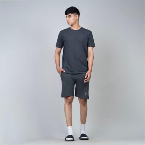 Image of Men's Solid Slim Fit Casual Shorts for Casual Wear | Stretchable Cotton Comfort Fit and High Performance for Everyday Wear | Running /Gyming Athleisure Shorts