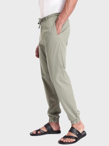 Image of Bewakoof Men's Solid Regular Fit Cotton Joggers