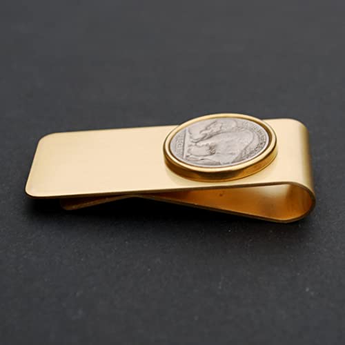 US 1913~1938 Indian Head Buffalo Nickel 5 Cent Coin Solid Brass Money Clip New - High Quality - Original Color without Any Plating3