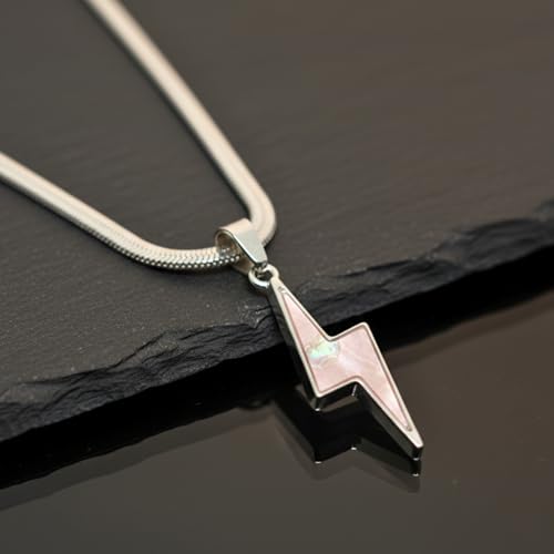 Image of THE MEN THING STORM EDGE - Silver & Pink 12mm Titanium Steel Pendant with 22inch Chain for Men & Boys with adjustable cable chain
